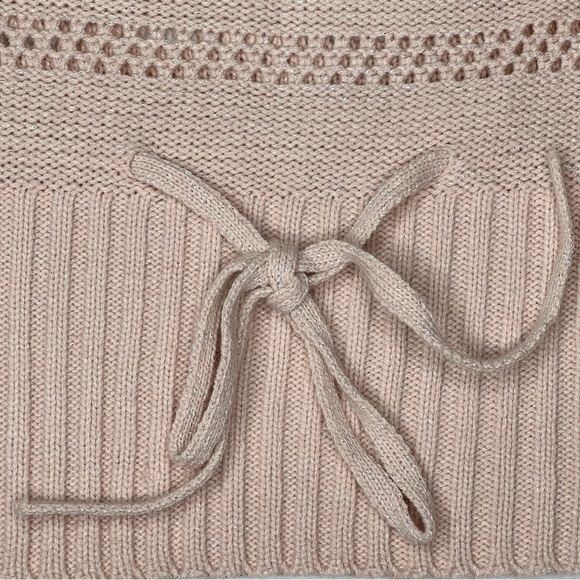 HOOKED UP by IOT Silver Sparkle Pink Knit 3/4 Sleeves Sweater Junior's Size L - Picture 11 of 16